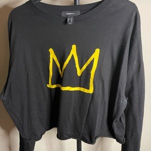 basquiat long sleeved crop tee